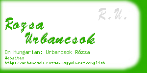 rozsa urbancsok business card