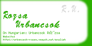 rozsa urbancsok business card